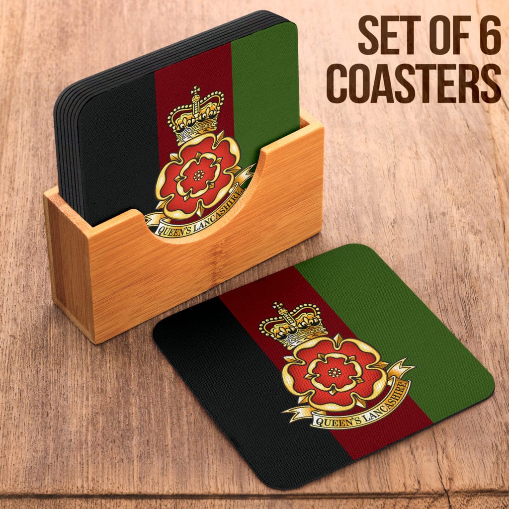 Coasters Square Coasters - Queen's Lancashire Regiment Coasters (6) / Set of 6 Queen's Lancashire Regiment Coasters (6)