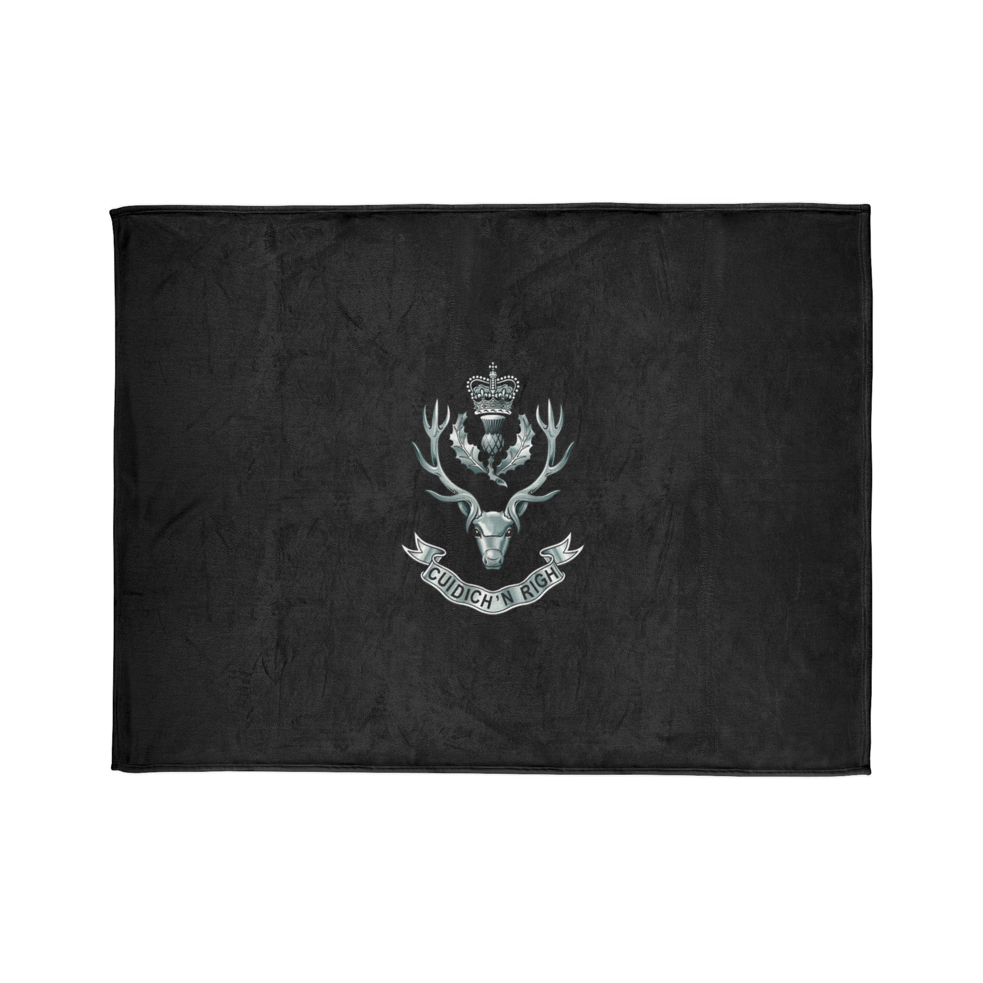 Fleece Blanket Queen's Own Highlanders Fleece Blanket (Black Background)