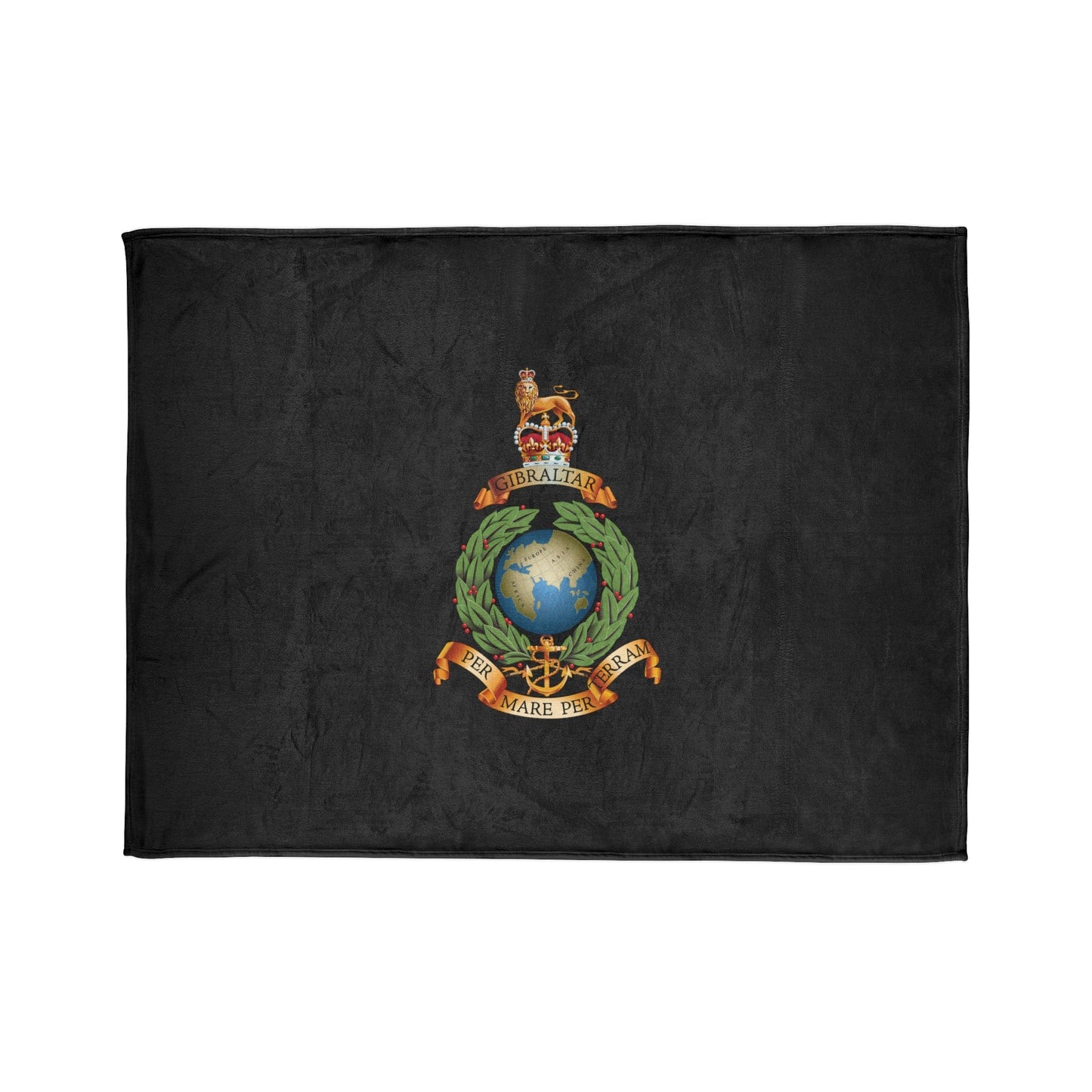 Fleece Blanket Royal Marine Fleece Blanket (Black Background)