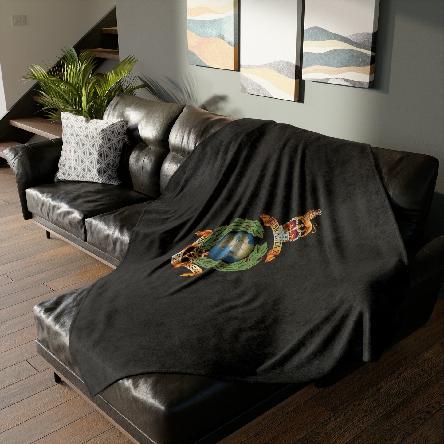 Fleece Blanket Royal Marine Fleece Blanket (Black Background)