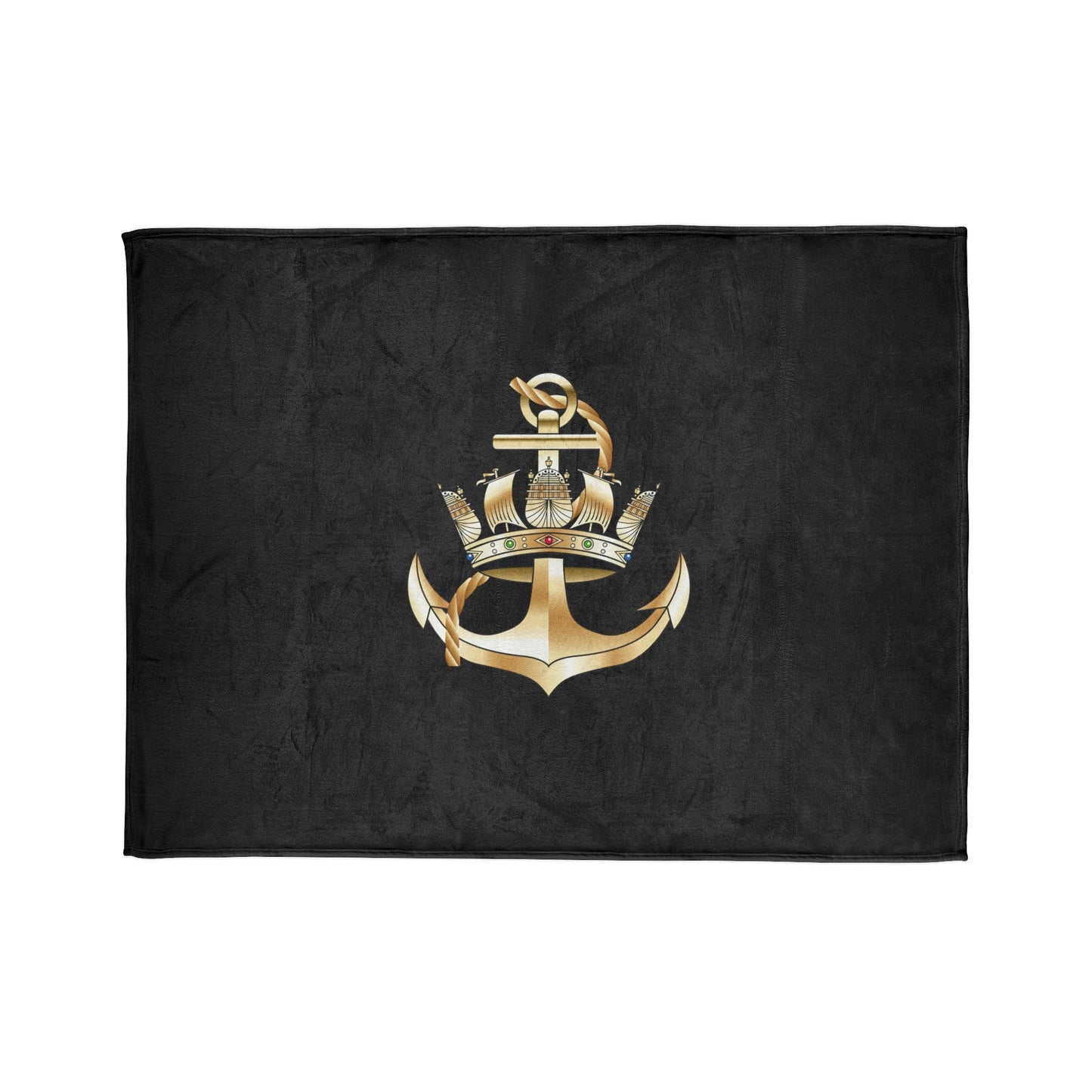 Fleece Blanket Royal Navy Traditional Fleece Blanket (Black Background)