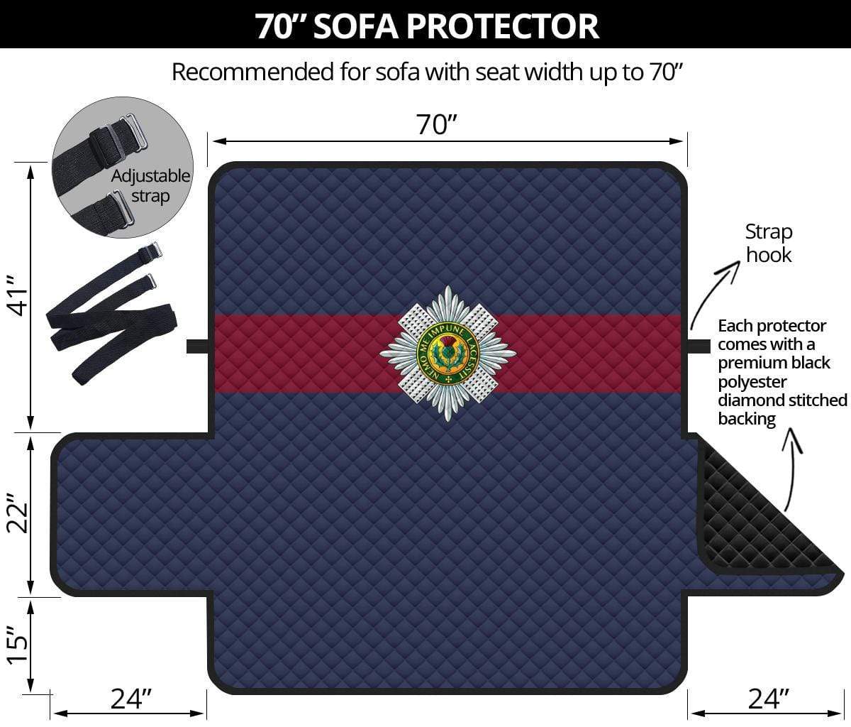 sofa protector 70" 70 Inch Sofa Scots Guards 3-Seat Sofa Protector