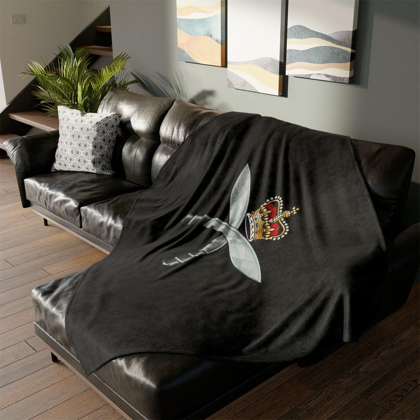 Fleece Blanket The Royal Gurkha Rifles Fleece Blanket (Black Background)