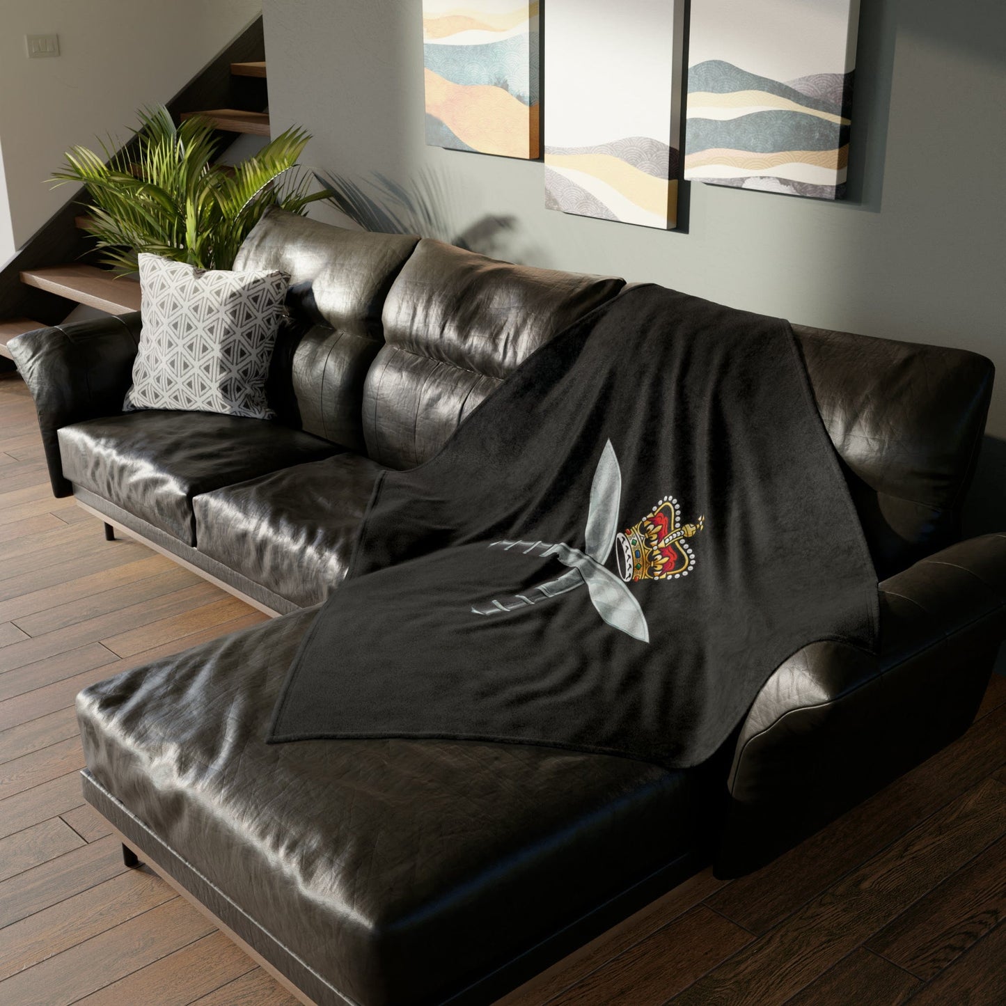 Fleece Blanket The Royal Gurkha Rifles Fleece Blanket (Black Background)