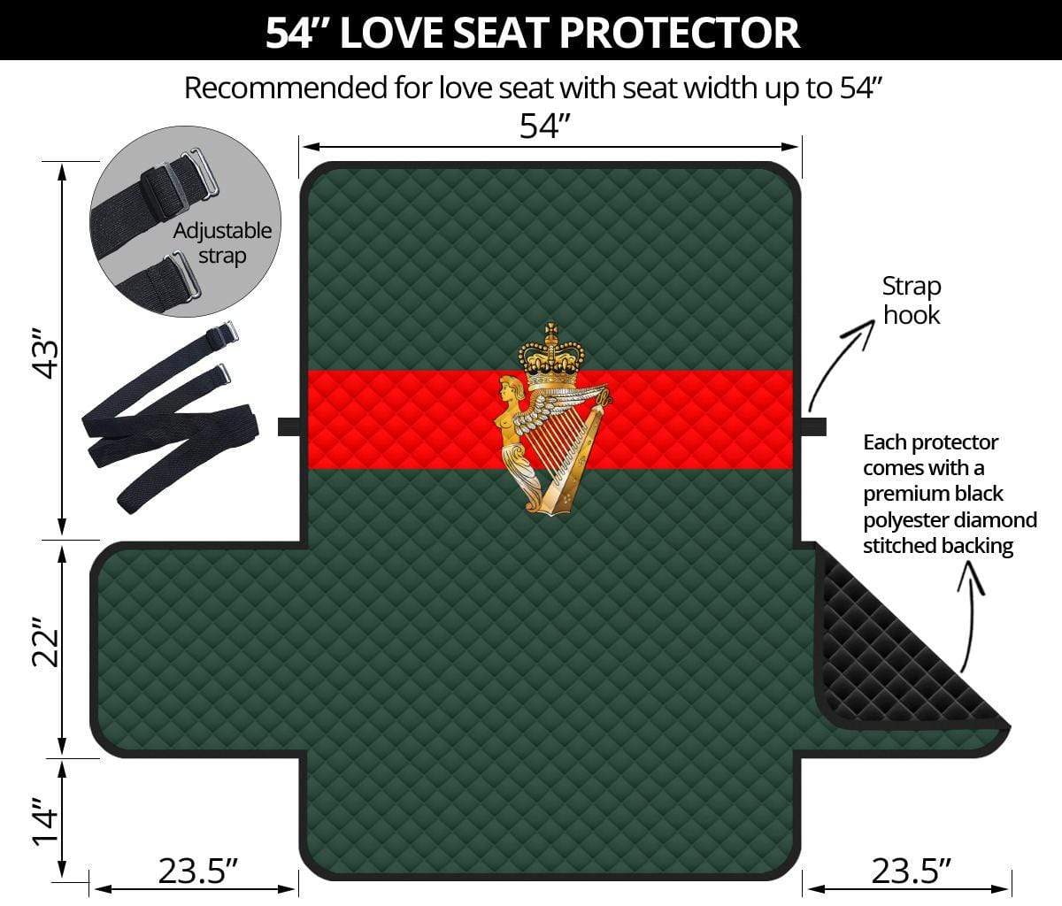 sofa protector 54" 54 Inch Sofa Ulster Defence Regiment 2-Seat Sofa Protector