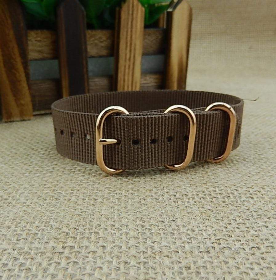 equipment Dark Brown / 18mm Watchstrap NATO Style - 3 Rings