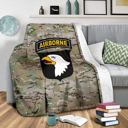 101st Airborne Division Fleece Throw Blanket