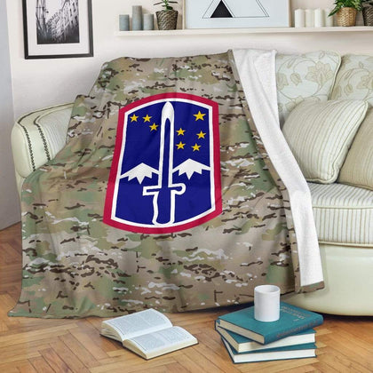 172nd Infantry Brigade Camo Fleece Throw Blanket