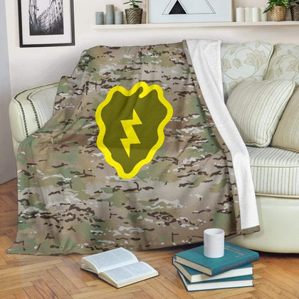 25th Infantry Division Camo Fleece Throw Blanket