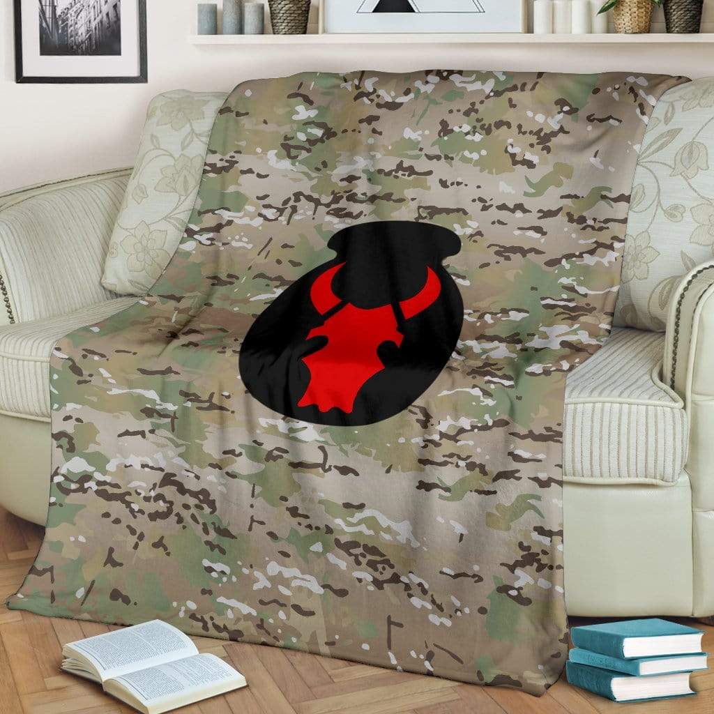 fleece blanket 34th Infantry Division Camo Fleece Throw Blanket