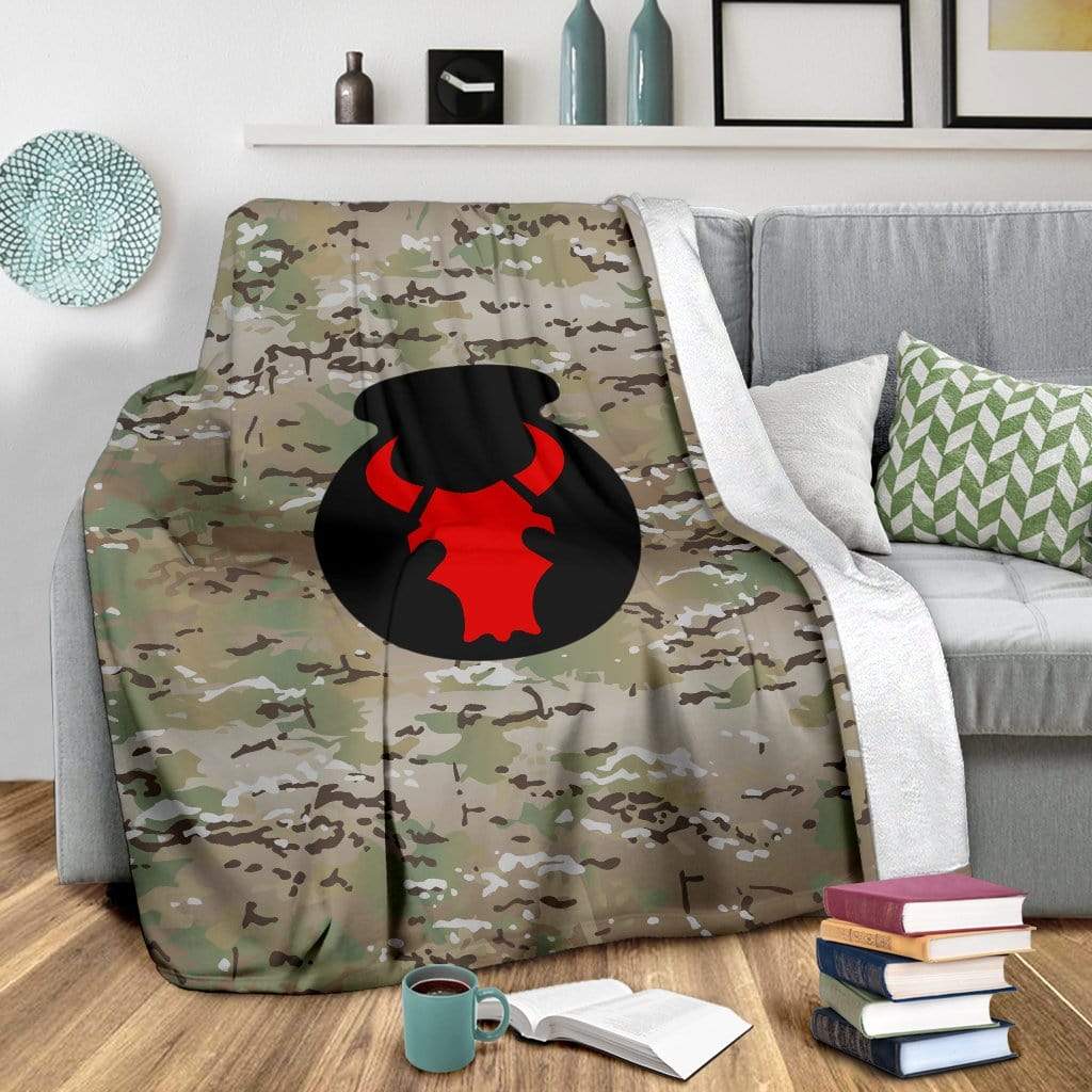 fleece blanket 34th Infantry Division Camo Fleece Throw Blanket
