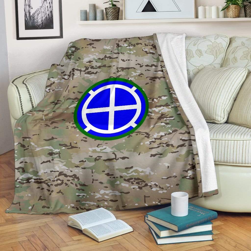 fleece blanket 35th Infantry Division Camo Fleece Throw Blanket