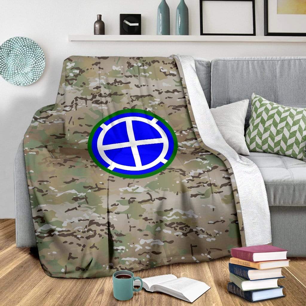 fleece blanket 35th Infantry Division Camo Fleece Throw Blanket