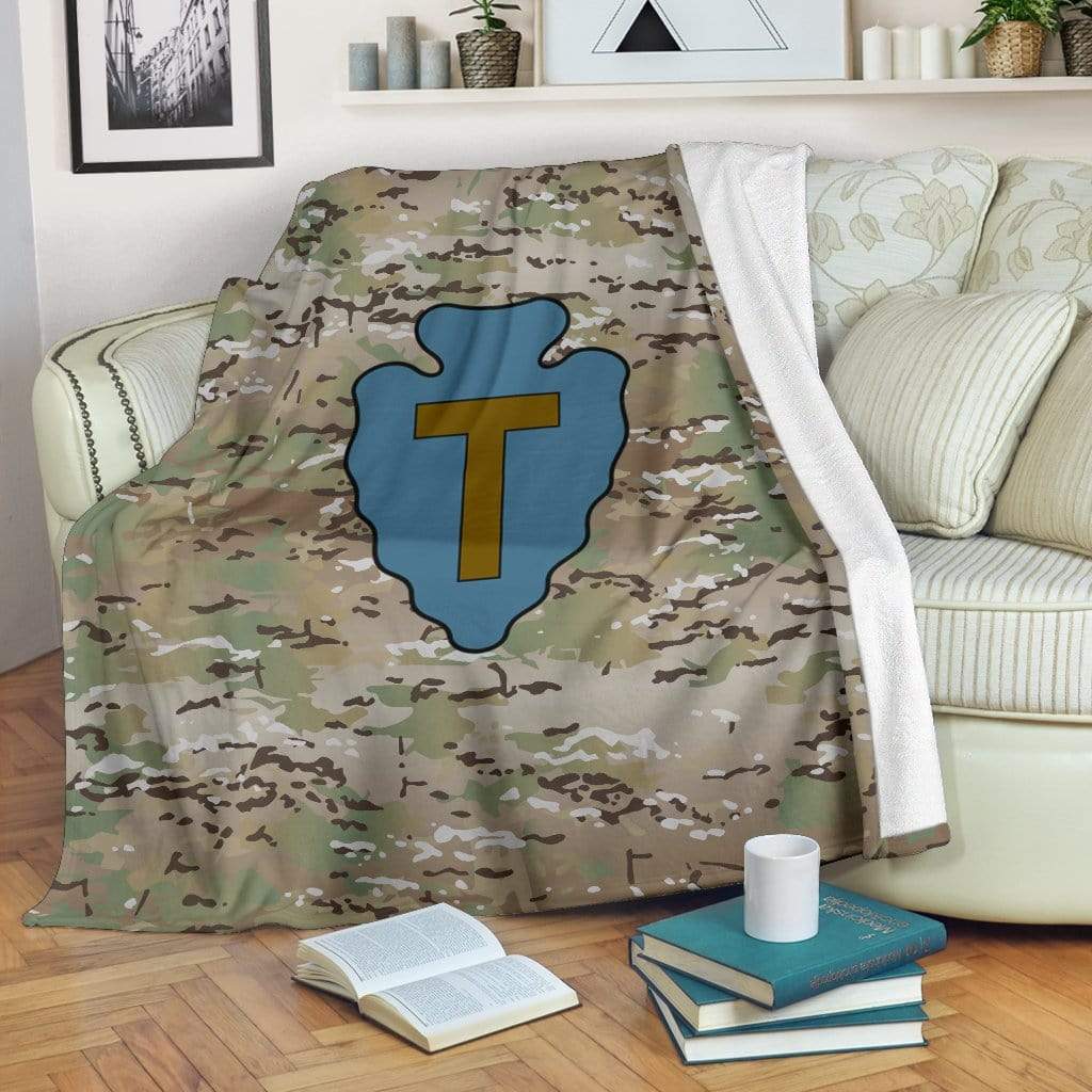 fleece blanket 36th Infantry Division Camo Fleece Throw Blanket