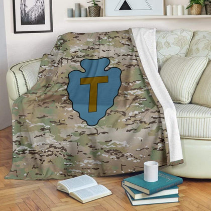 36th Infantry Division Camo Fleece Throw Blanket