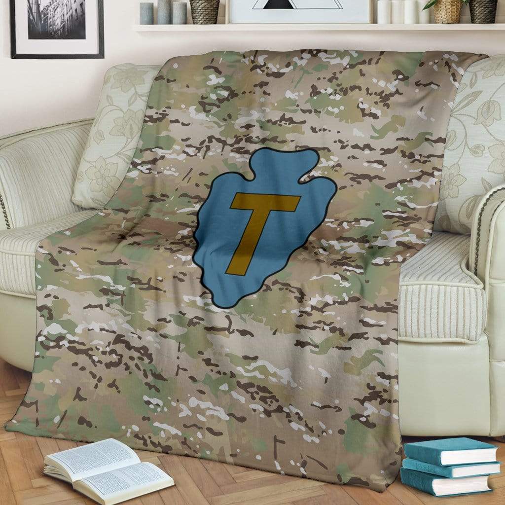 fleece blanket 36th Infantry Division Camo Fleece Throw Blanket