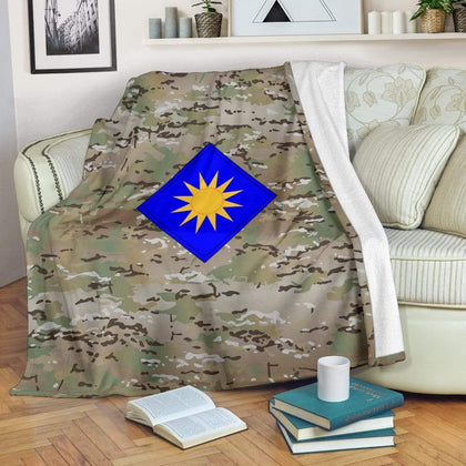 40th Infantry Division Camo Fleece Throw Blanket