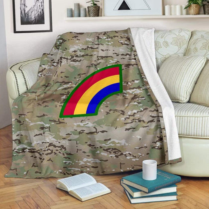 42nd Infantry Division Camo Fleece Throw Blanket