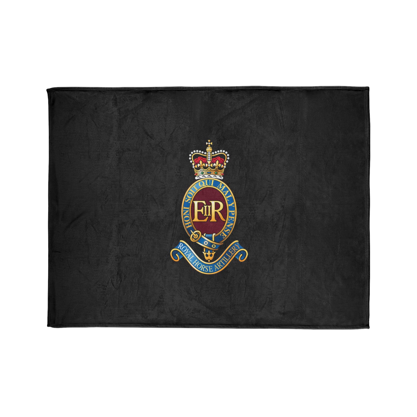 7 Regiment Royal Horse Artillery Fleece Blanket (Black Background)