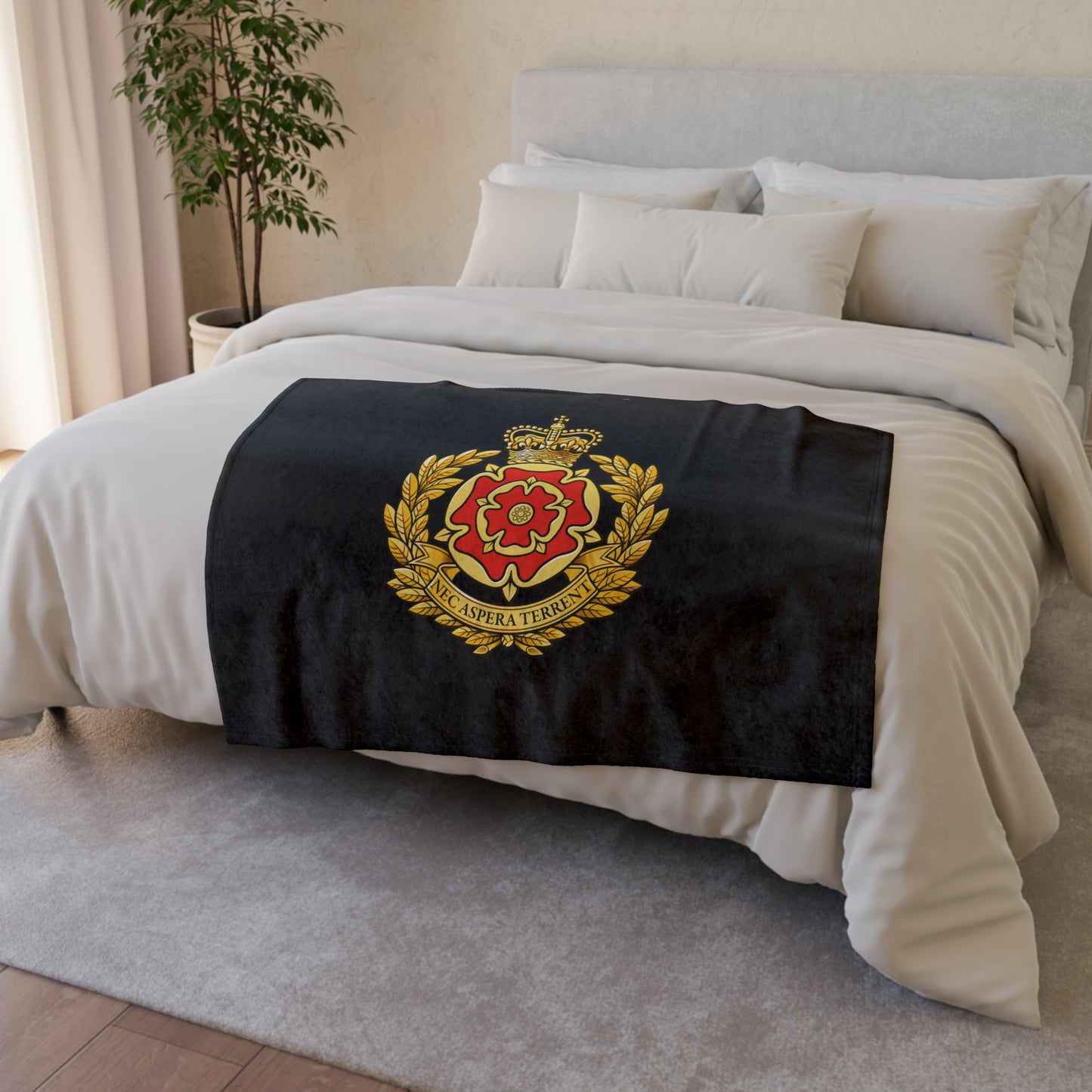 Duke of Lancaster's Regiment Fleece Blanket (Black Background)