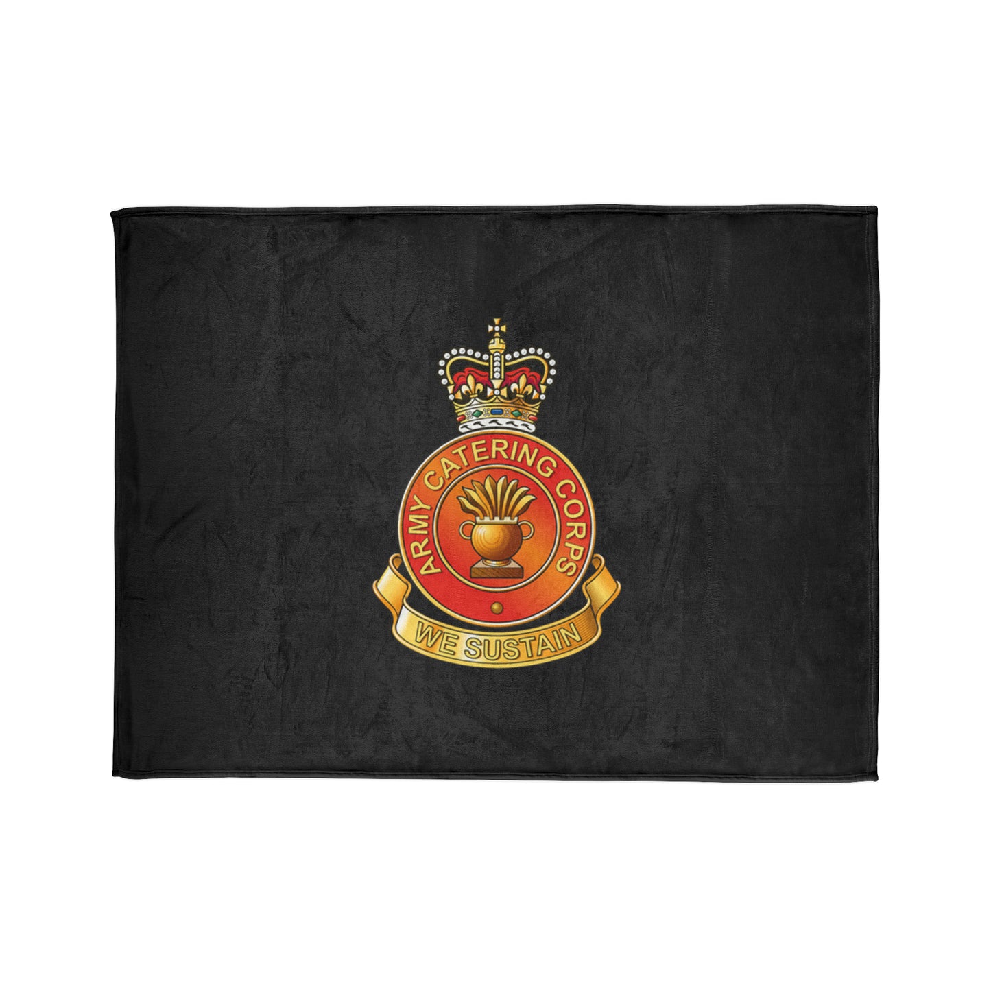 Army Catering Corps Fleece Blanket (Black Background)