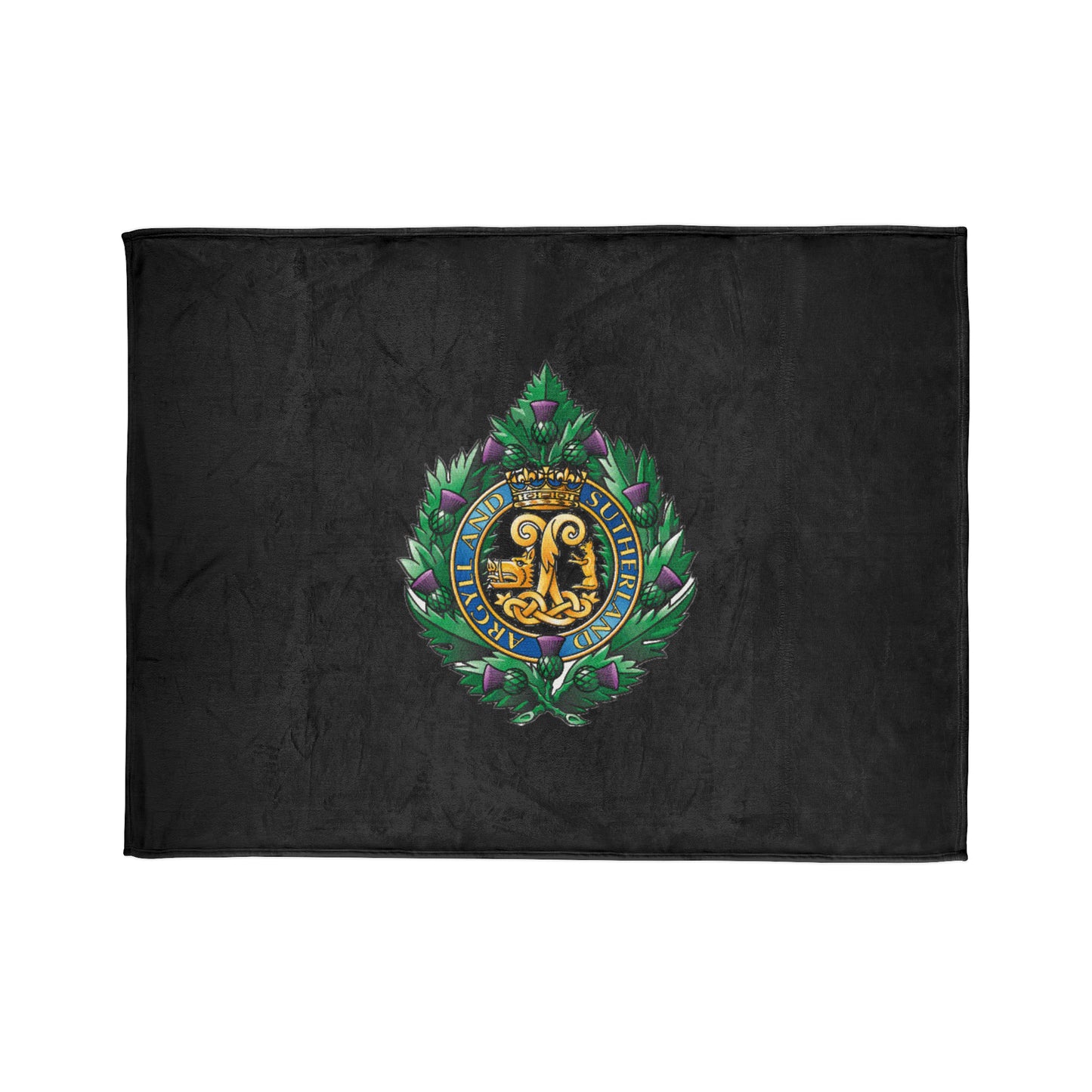 Argyll and Sutherland Highlanders Fleece Blanket (Black Background)