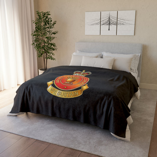 Army Catering Corps Fleece Blanket (Black Background)