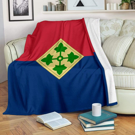 fleece blanket Youth (56 x 43 inches / 140 x 110 cm) 4th Infantry Division Fleece Throw Blanket