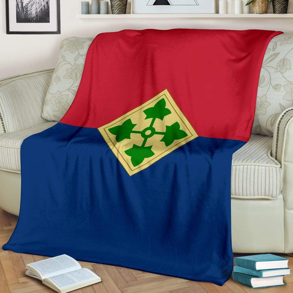 fleece blanket Large (70 x 54 inches / 180 x 140 cm) 4th Infantry Division Fleece Throw Blanket