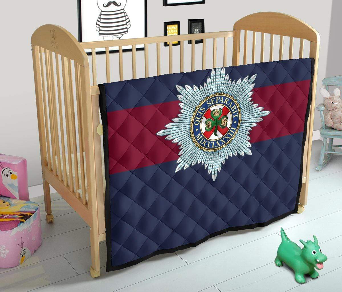 quilt Crib (45 x 50 inches / 114 x 127 cm) Irish Guards Quilted Blanket