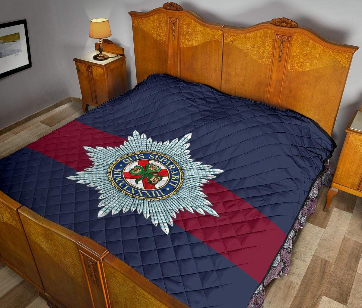 quilt Queen (80 x 90 inches / 203 x 228 cm) Irish Guards Quilted Blanket