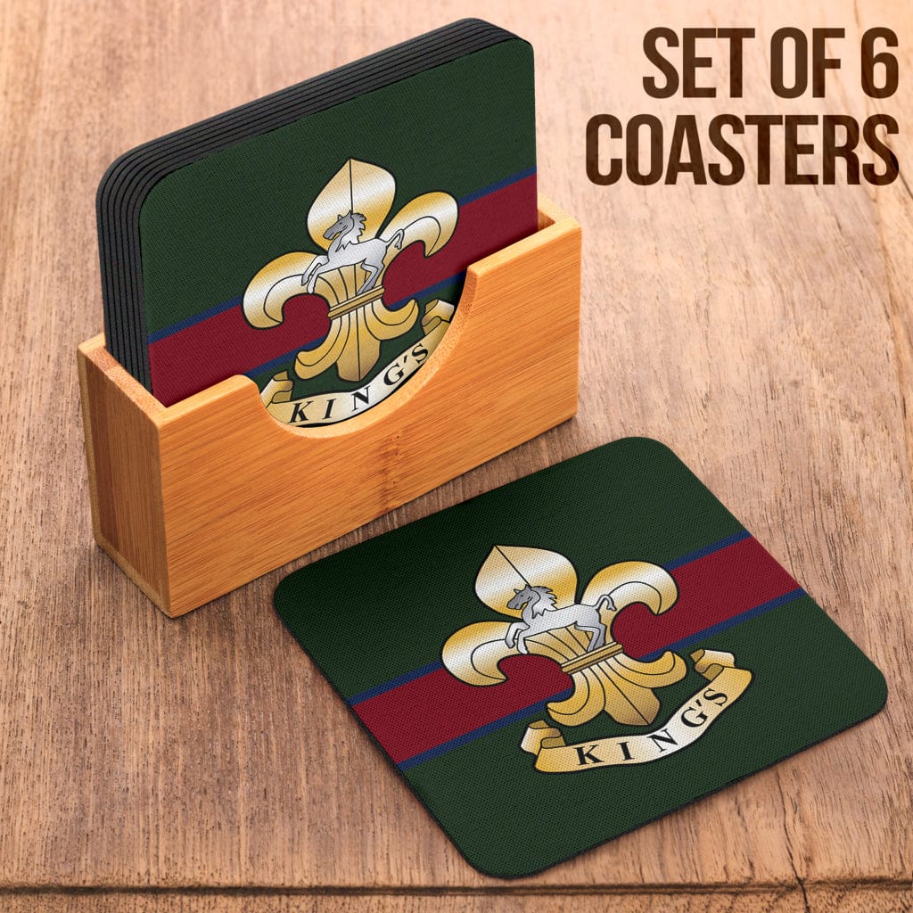 Coasters Square Coasters - King's Regiment Coasters (6) / Set of 6 King's Regiment Coasters (6)
