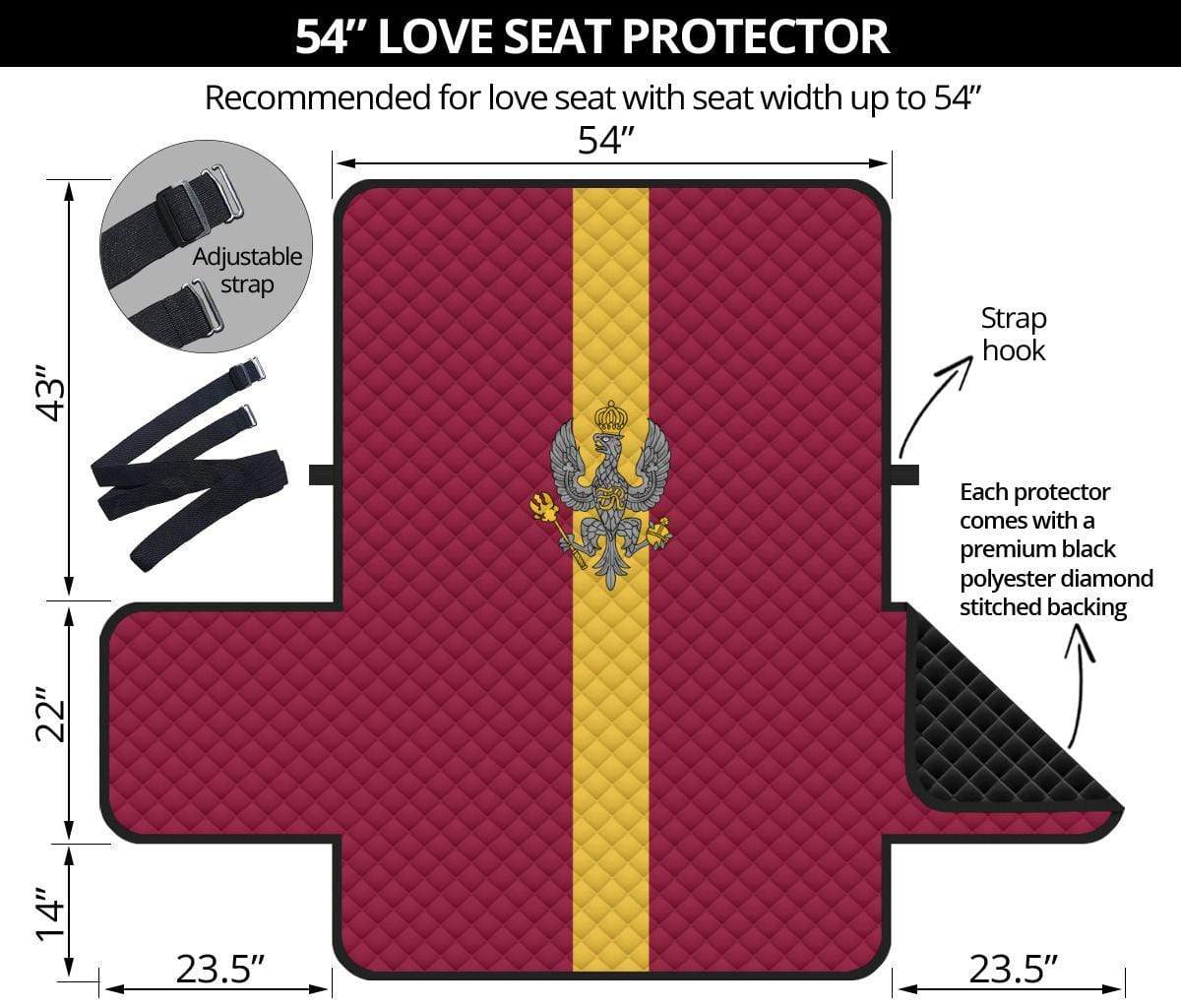 sofa protector 54" 54 Inch Sofa King's Royal Hussars 2-Seat Sofa Protector
