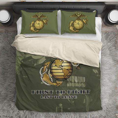duvet Bedding Set - Beige - Marine Green / Twin Marine Green Duvet Cover + 2 Pillow Cases
