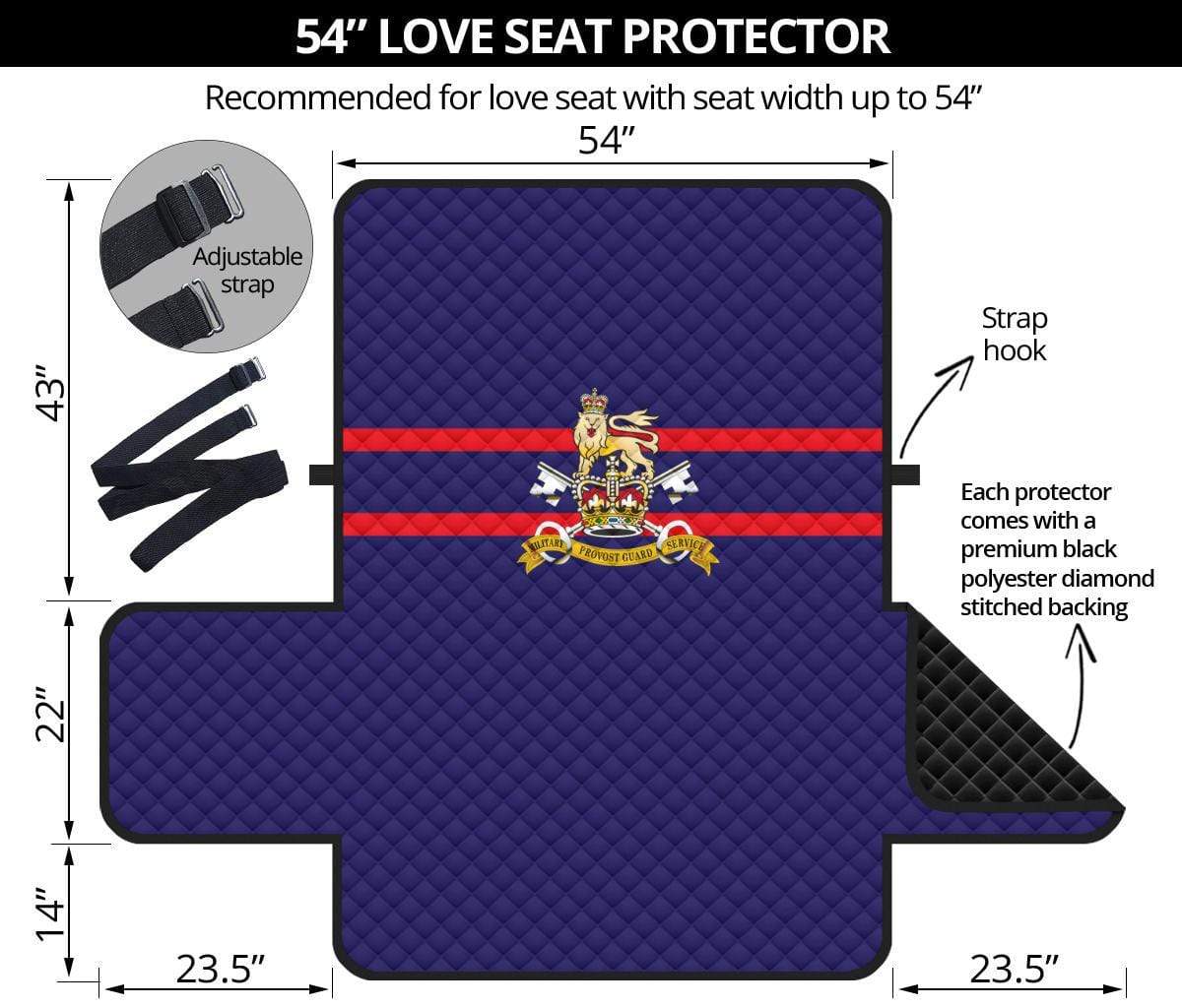 sofa protector 54" 54 Inch Sofa Military Provost Guard Service 2-Seat Sofa Protector