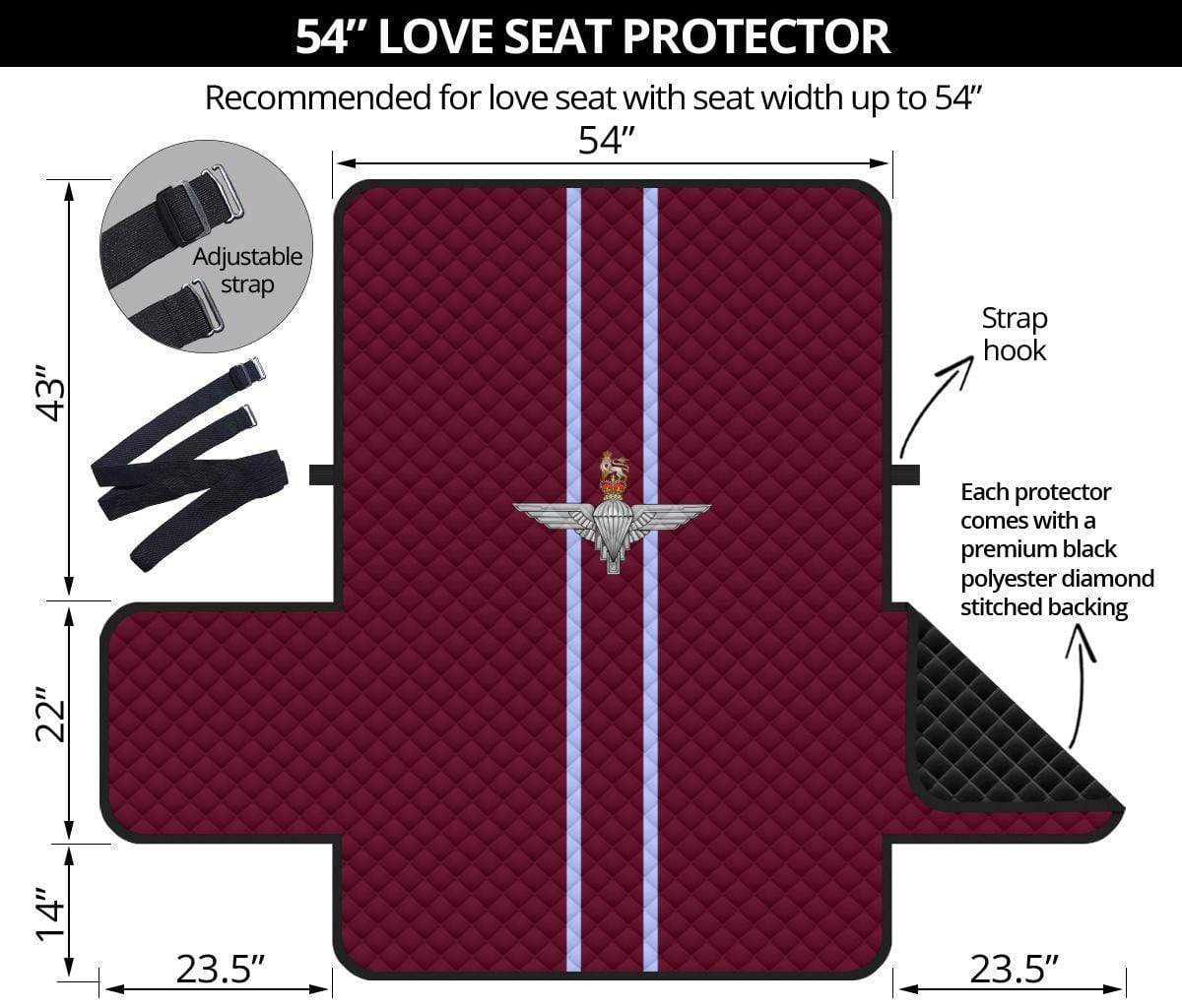 sofa protector 54" 54 Inch Sofa Parachute Regiment 2-Seat Sofa Protector