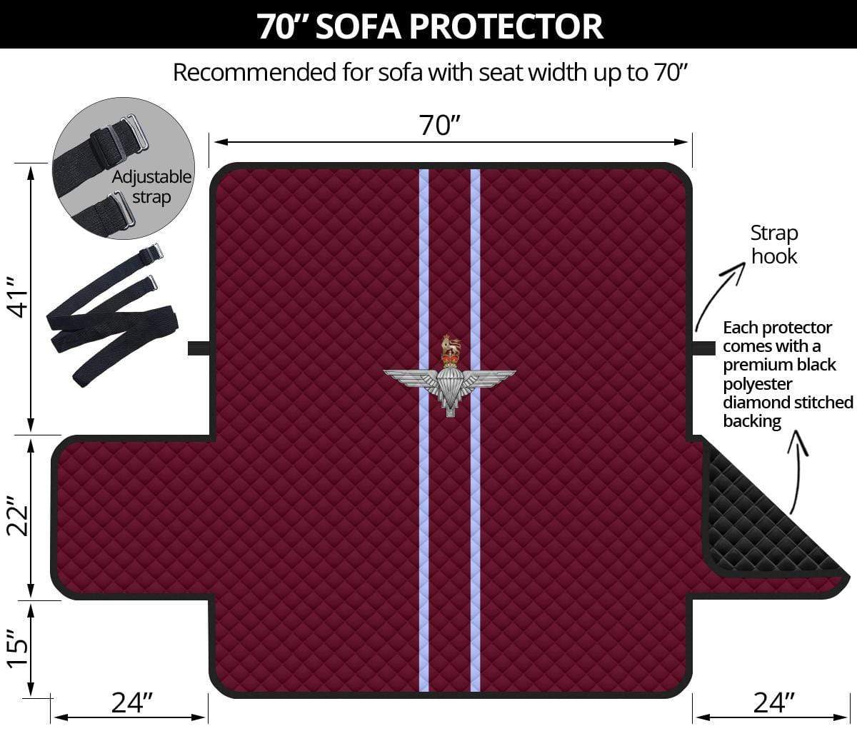 sofa protector 70" 70 Inch Sofa Parachute Regiment 3-Seat Sofa Protector