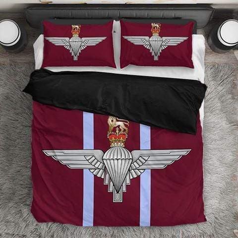 duvet Bedding Set - Black - United Kingdom / Twin Parachute Regiment Duvet Cover + 2 Pillow Cases