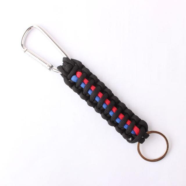 equipment Black/Red/Blue Paracord Lanyard Keychain