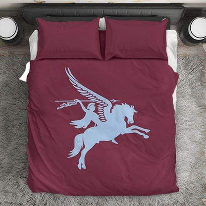duvet Bedding Set - Black - Pegasus Duvet Set / UK Super King Pegasus Duvet Cover + 2 Pillow Cases