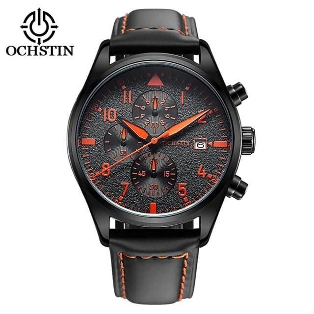 watch Black/Orange/Black Pilot Wrist Watch