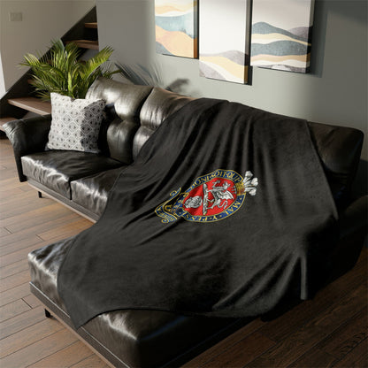 Fleece Blanket Princess of Wales's Royal Regiment Fleece Blanket (Black Background)