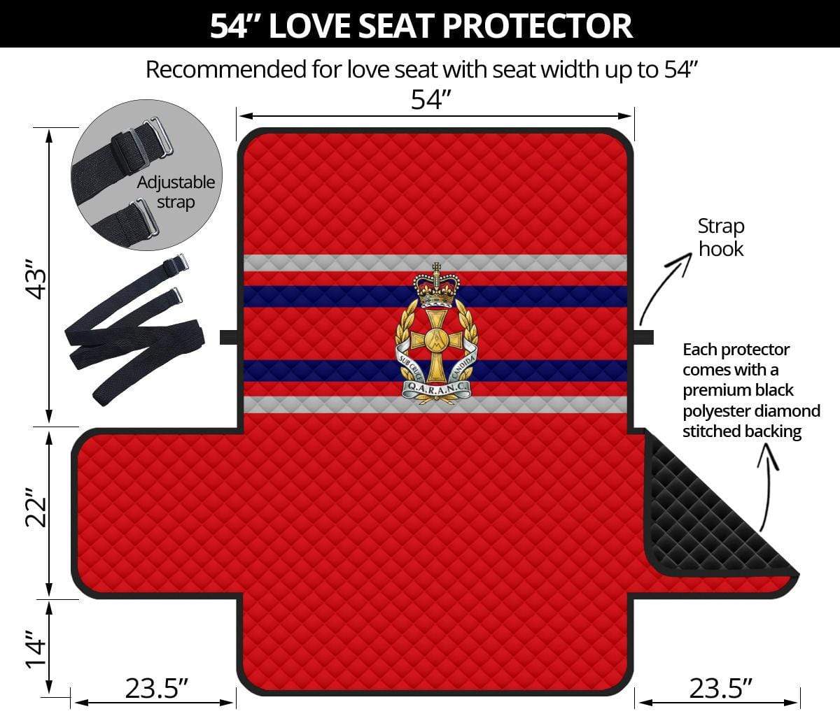 sofa protector 54" 54 Inch Sofa Queen Alexandra's Royal Army Nursing Corps 2-Seat Sofa Protector