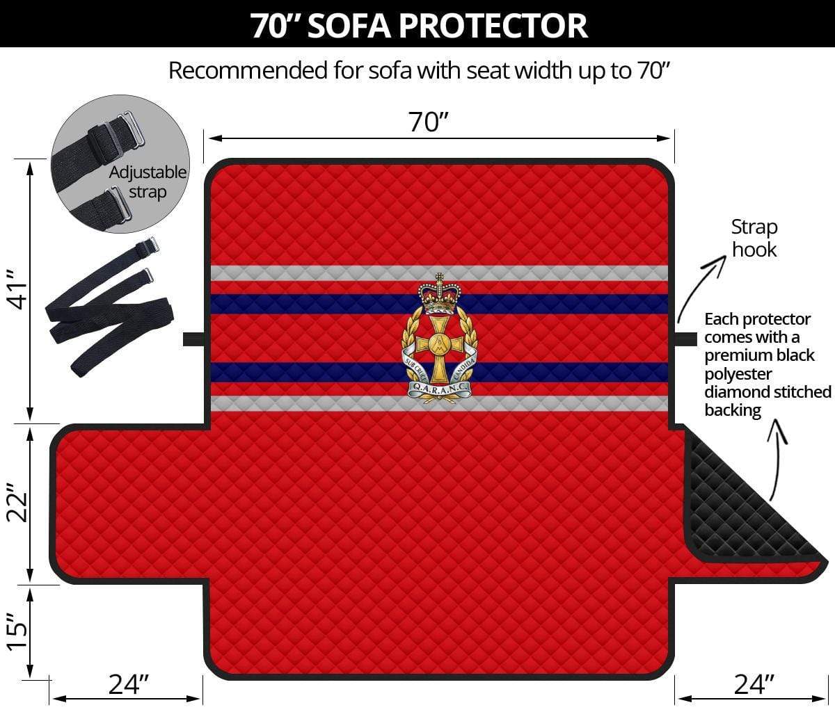 sofa protector 70" 70 Inch Sofa Queen Alexandra's Royal Army Nursing Corps 3-Seat Sofa Protector