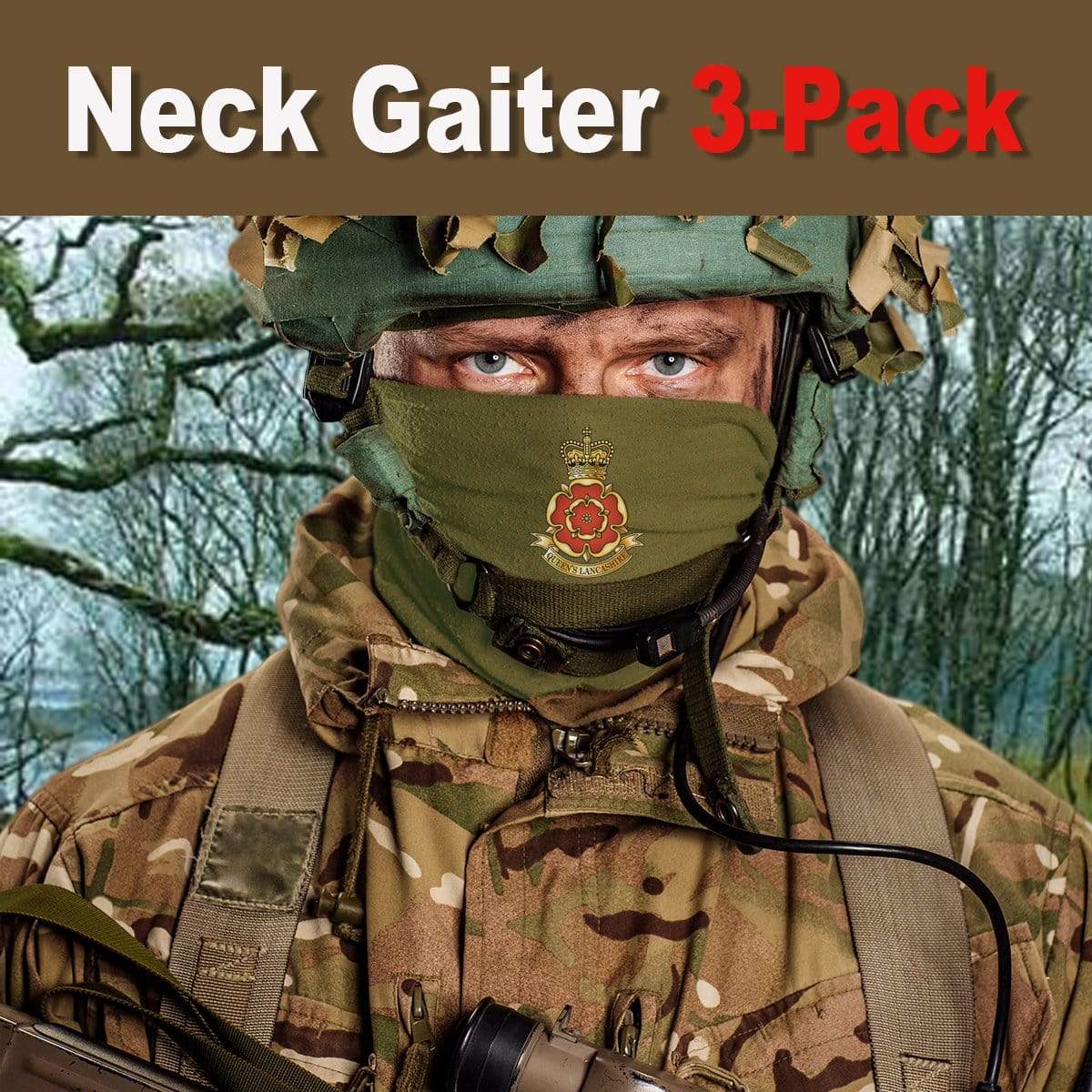 neck gaiter Bandana 3-Pack - Queen's Lancashire Regiment Neck Gaiter 3-Pack Queen's Lancashire Regiment Neck Gaiter/Headover 3-Pack