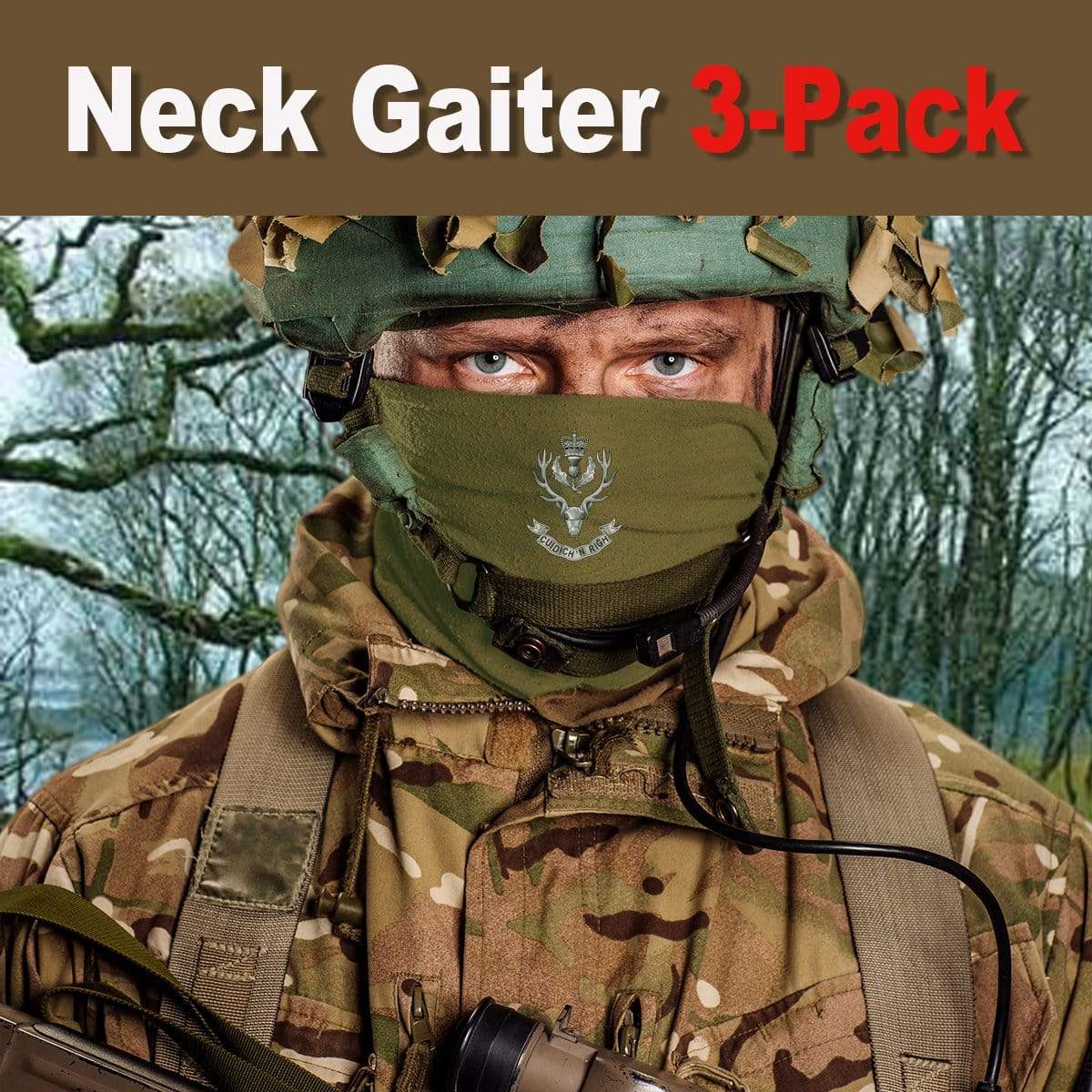 neck gaiter Bandana 3-Pack - Queen's Own Highlanders Neck Gaiter 3-Pack Queen's Own Highlanders Neck Gaiter/Headover 3-Pack