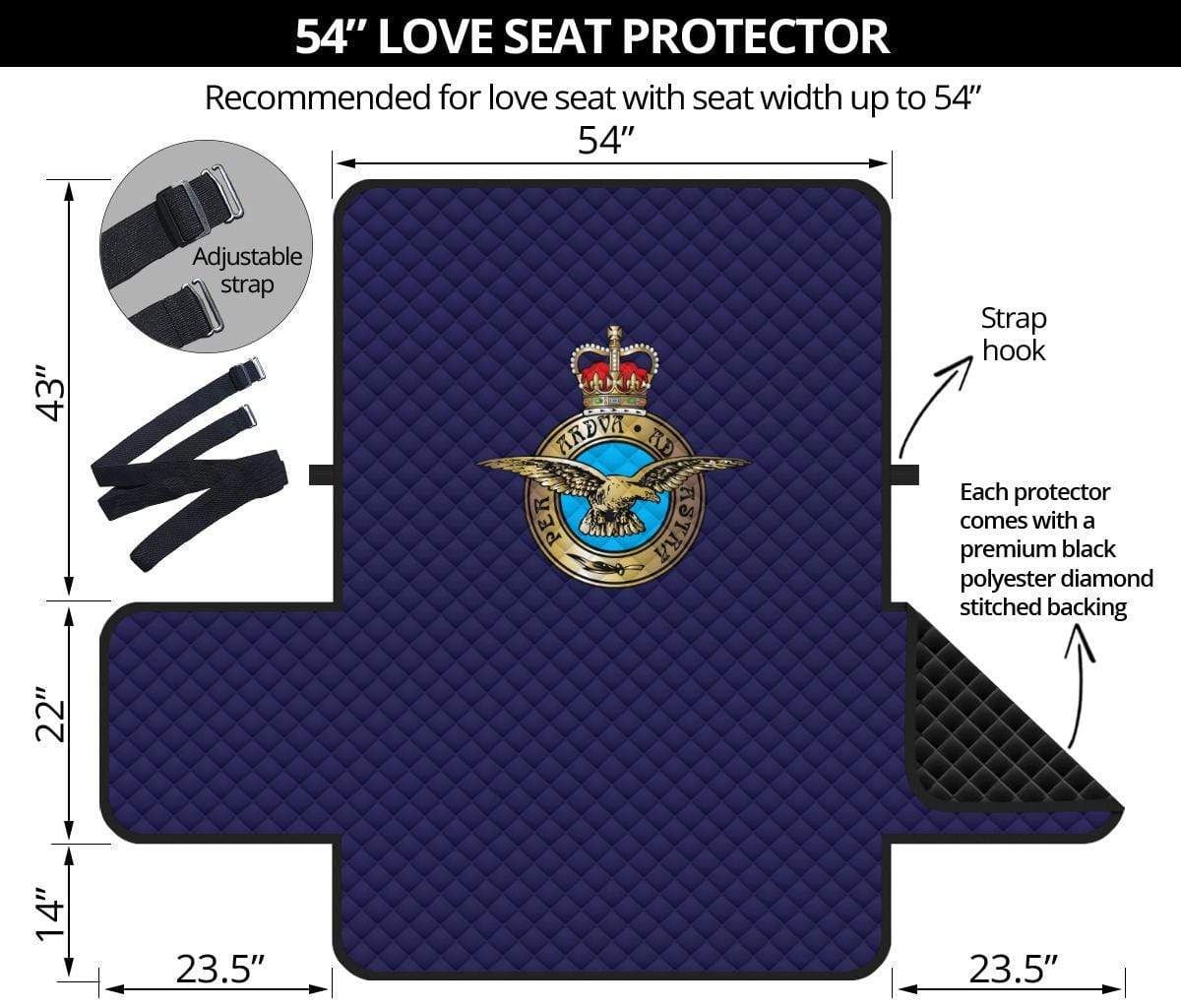 sofa protector 54" 54" Loveseat Royal Air Force 2-Seat Sofa Protector