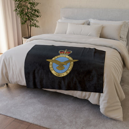Fleece Blanket 30'' × 40'' Royal Air Force Fleece Blanket (Black Background)
