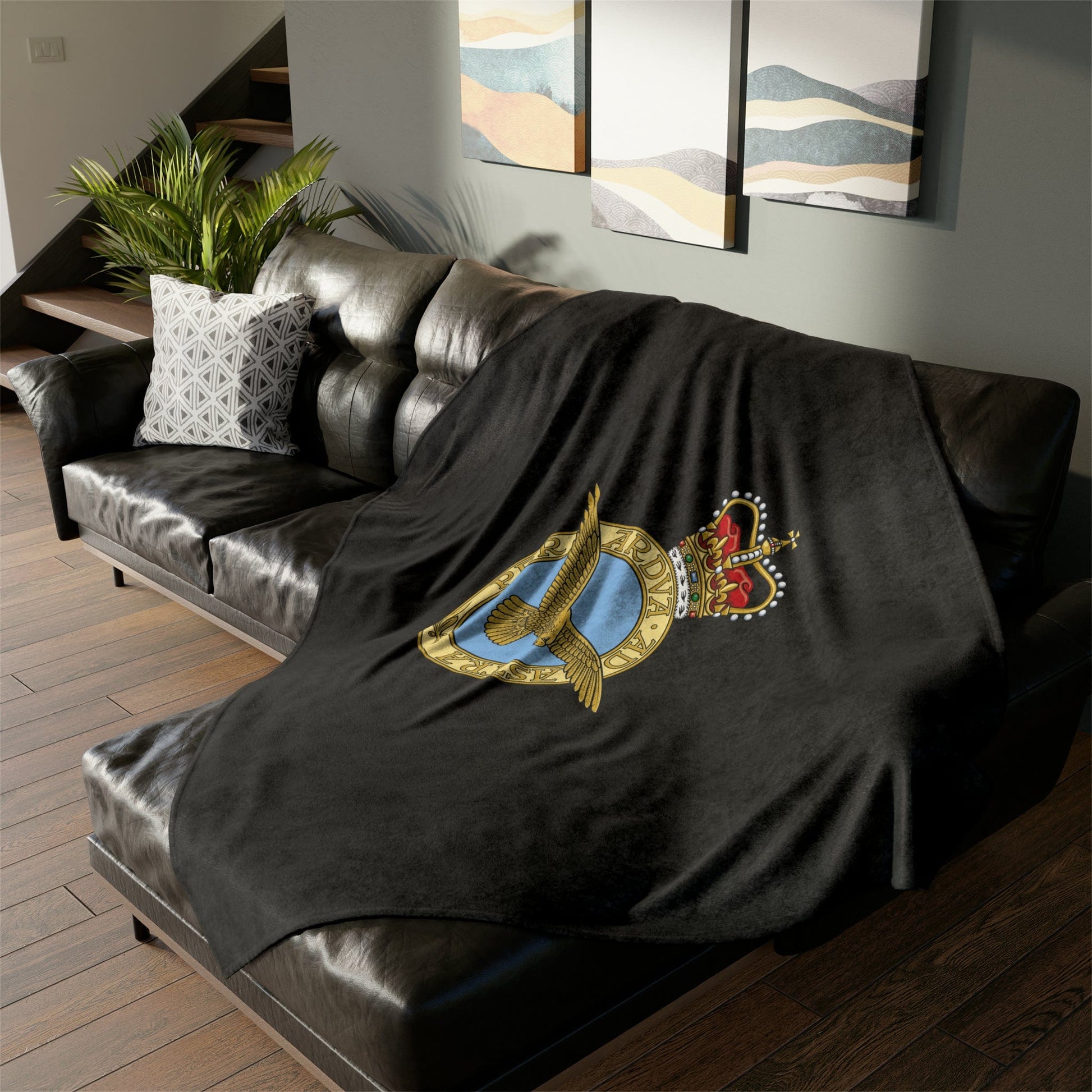 Fleece Blanket Royal Air Force Fleece Blanket (Black Background)