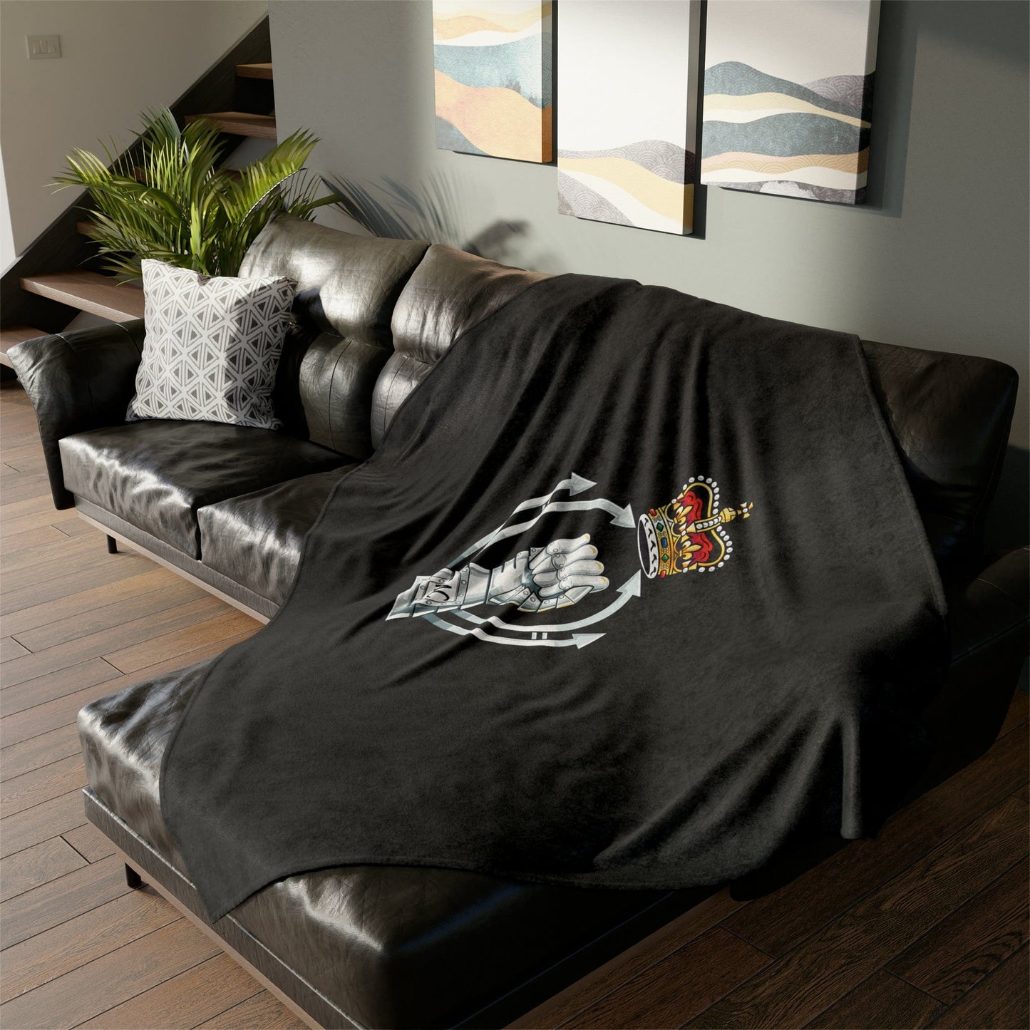 Fleece Blanket Royal Armoured Corps Fleece Blanket (Black Background)